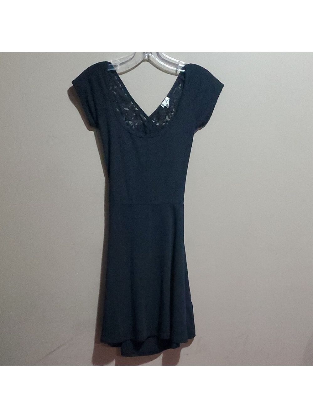 Garage Elegant Black Lace-Trimmed Dress Size XS